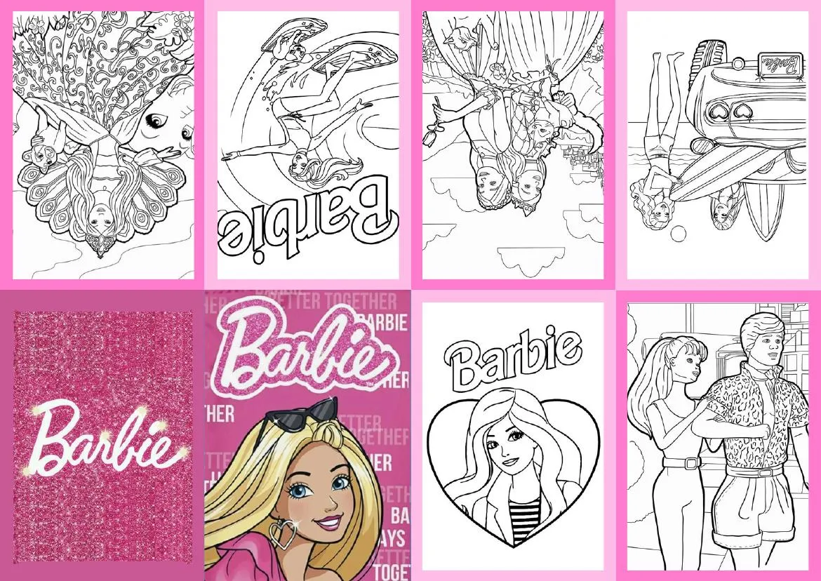 Mini livrinho de colorir do tema Barbie