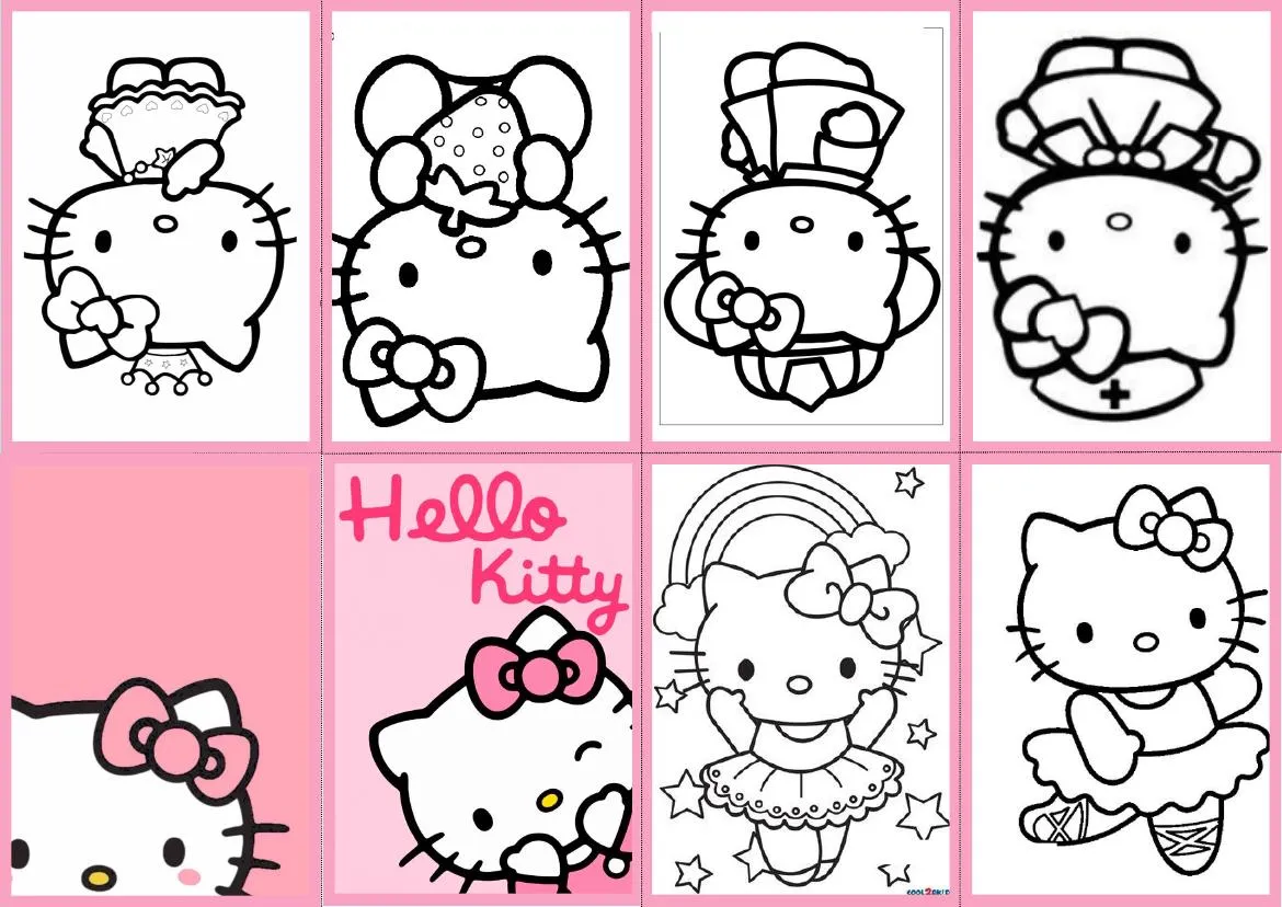 Mini livrinho de colorir do tema Hello Kitty