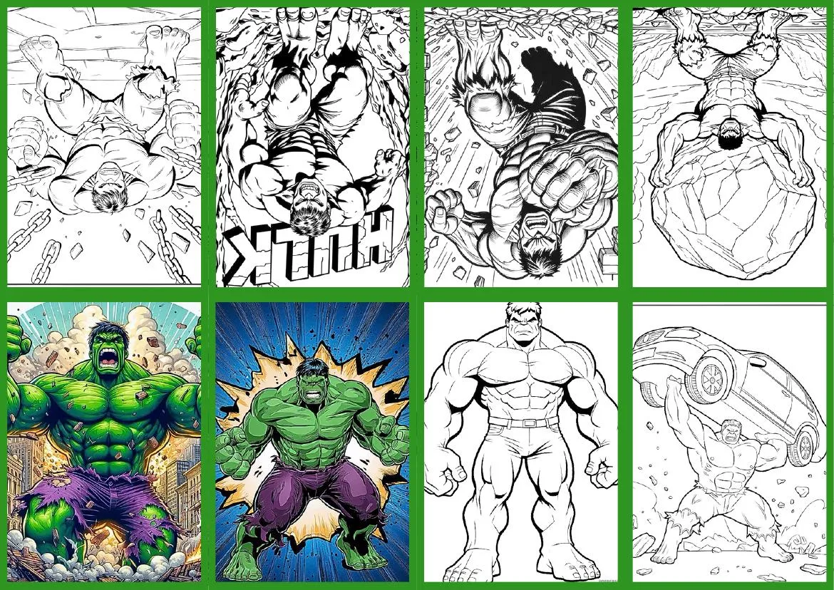 Mini livrinho de colorir do tema Hulk