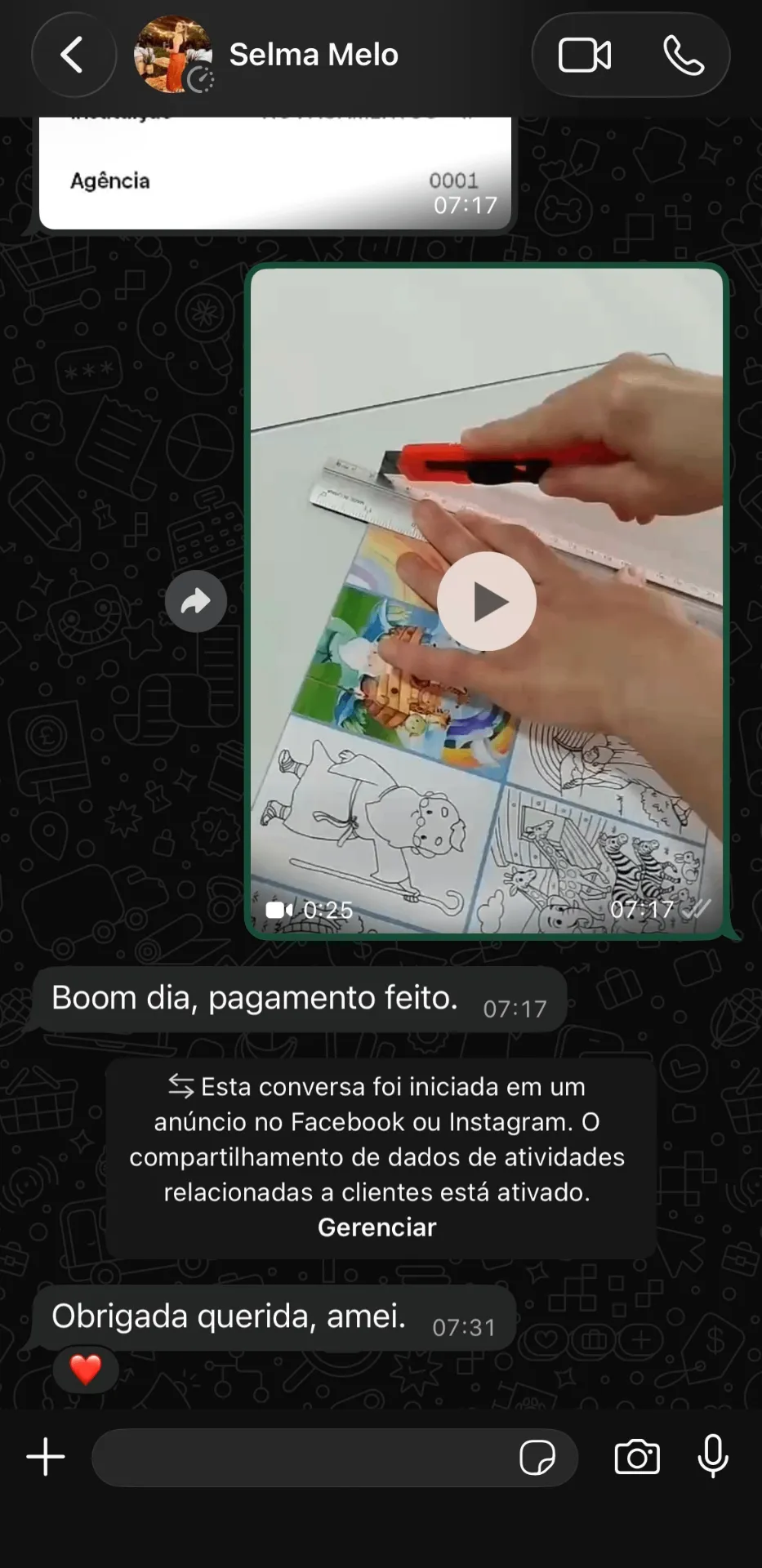 Print de conversa de cliente 3