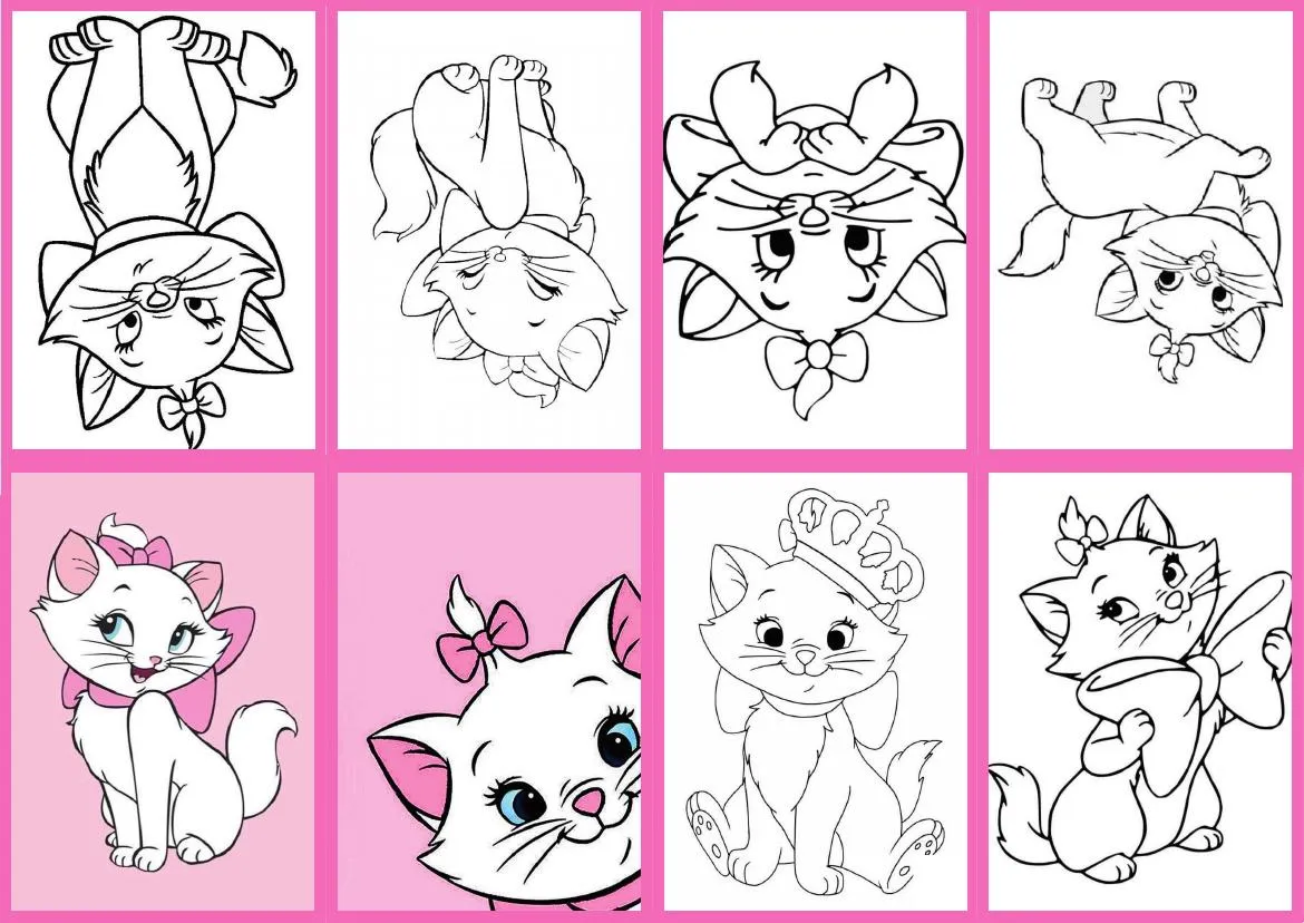 Mini livrinho de colorir do tema Marie Gatinha