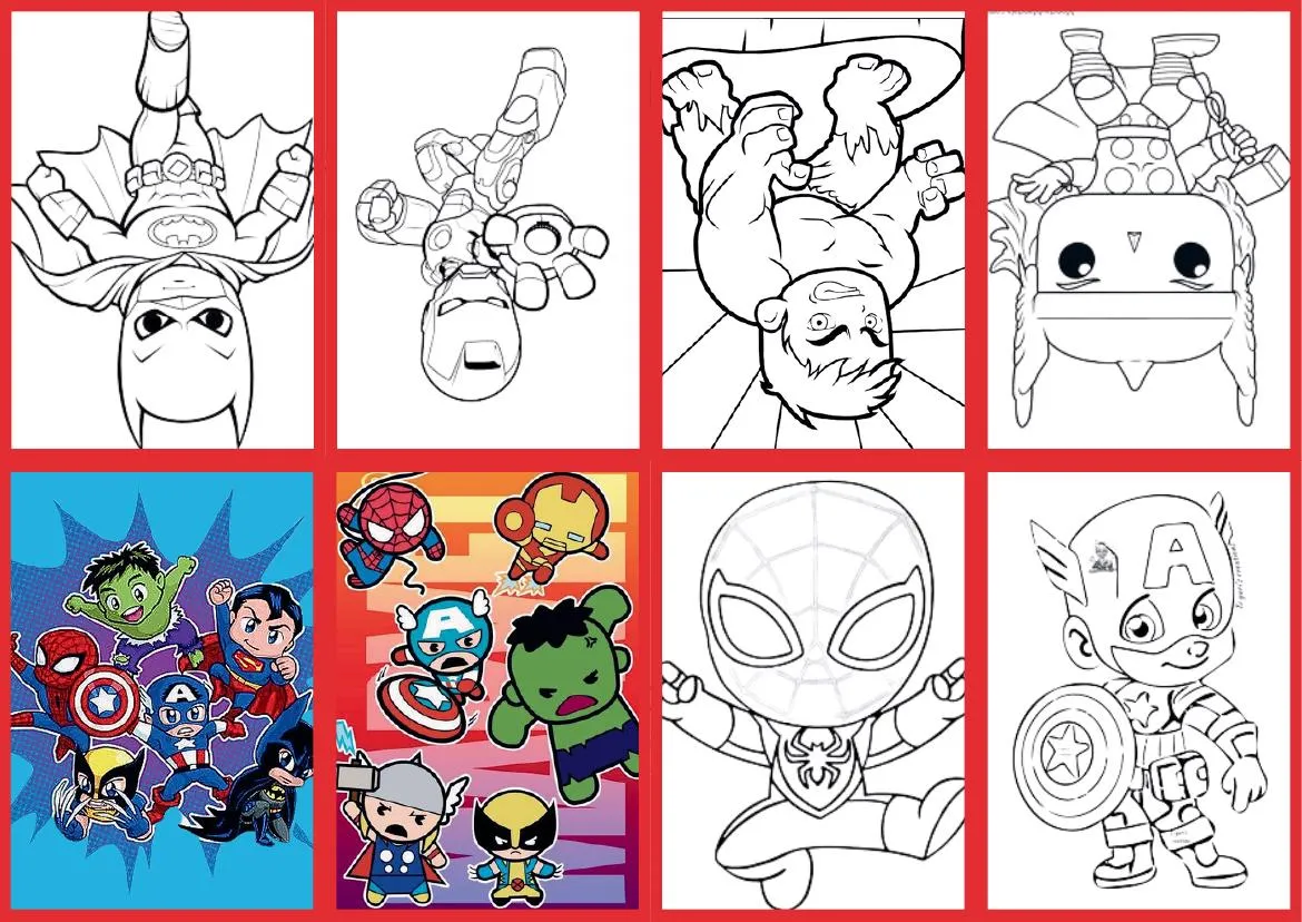 Mini livrinho de colorir do tema Marvel
