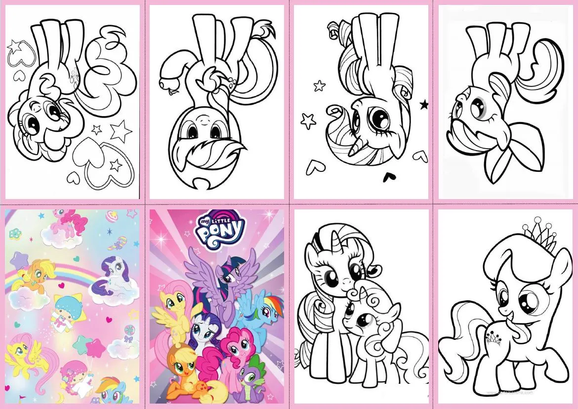 Mini livrinho de colorir do tema My Little Pony