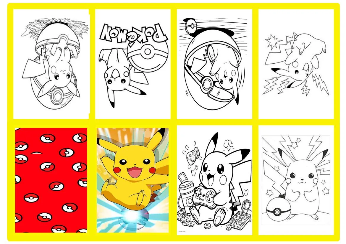 Mini livrinho de colorir do tema Pokémon