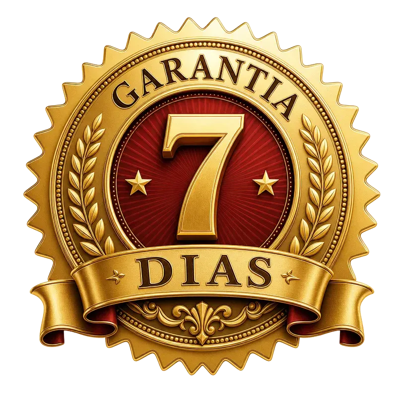 Selo de garantia de 7 dias — satisfação 100%